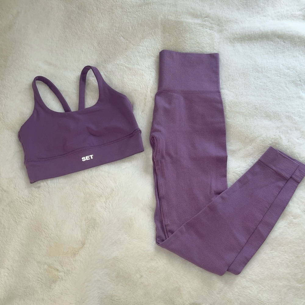 SET Active Lavender Sports Bra and Leggings